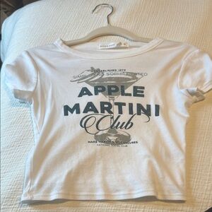 Altar'd State White Graphic Crop Top